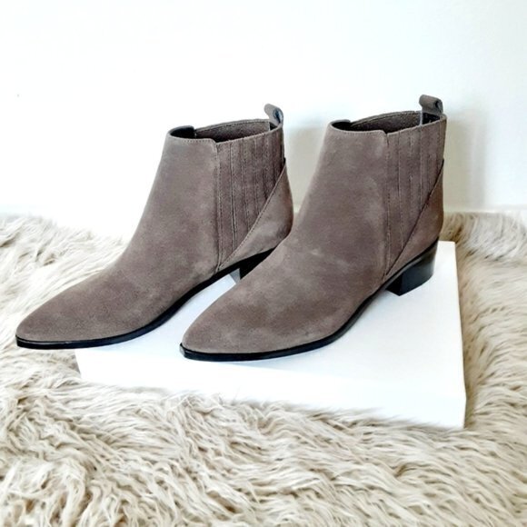 Marc Fisher Dark Grey‎ Cocoa Suede Ankle Boots Western Pointy Toe Womens … - Picture 1 of 7